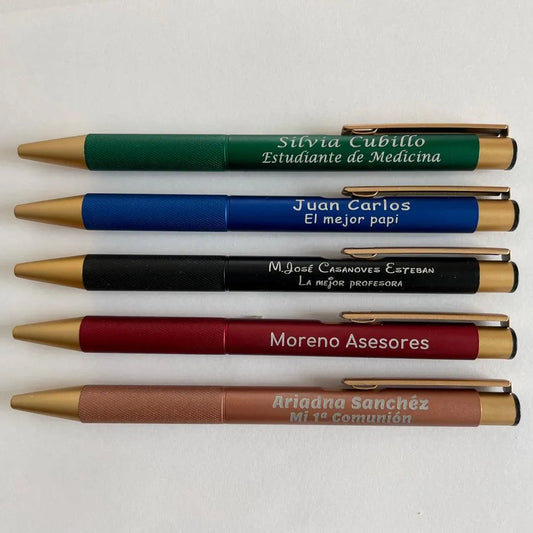 Bolígrafo Rey Personalizado presentado en cilindro metálico acabado en brillo - Regalo Grabado