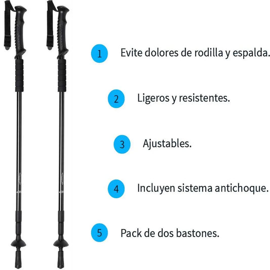 Bastónes de Senderismo Personalizados, 2 piezas de Aluminio 140cm - Regalo Grabado
