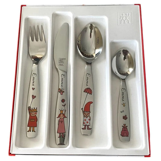 Cubiertos Infantiles Personalizados Princesas con 4 piezas