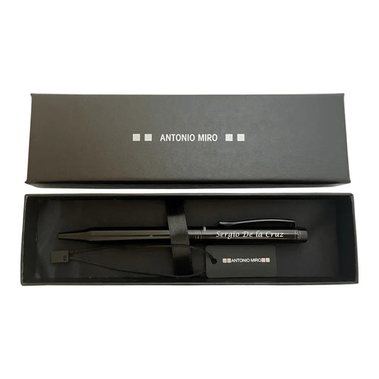 Bolígrafo Antonio Miro Personalizado con el texto que desee (Acero o Negro) - Regalo Grabado