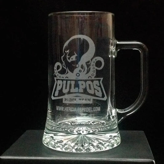 Jarra de Cerveza Personalizada con Nombre, Dibujo, Logo | Para Diestros y Zurdos (500ml) - Regalo Grabado