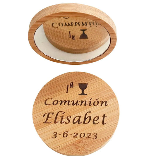 Espejo madera Bambú Personalizado - Regalo Grabado