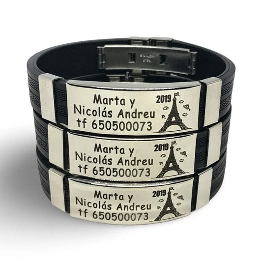 Pulsera Caucho Personalizada Ajustable | Ancha