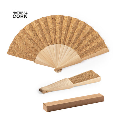 Personalized Wood and Cork Fan 100% Ecological