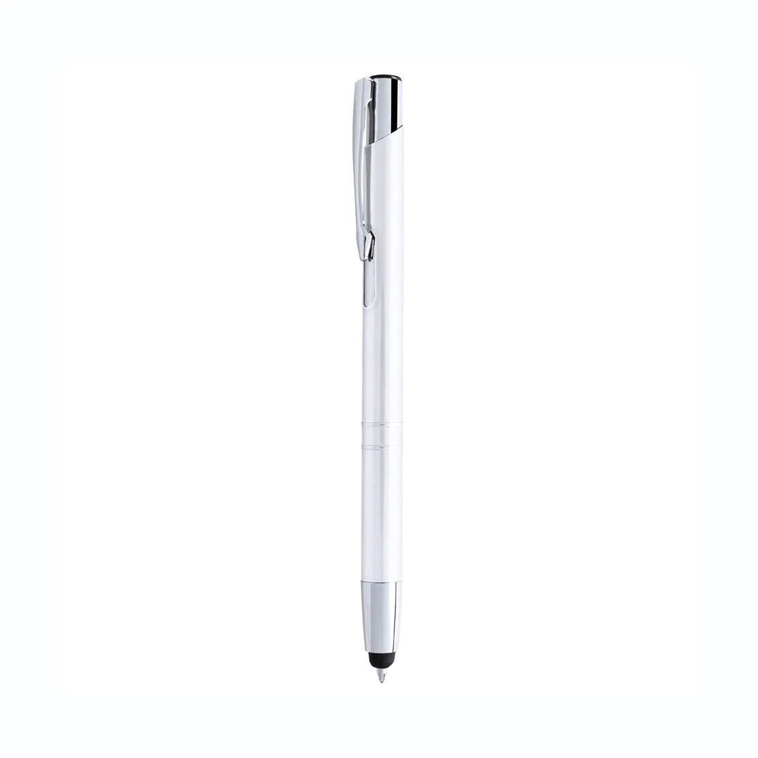 Bolígrafo personalizado con puntero táctil color blanco