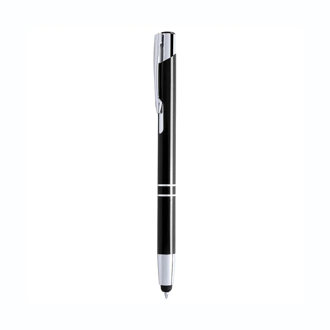 Bolígrafo personalizado con puntero táctil color negro