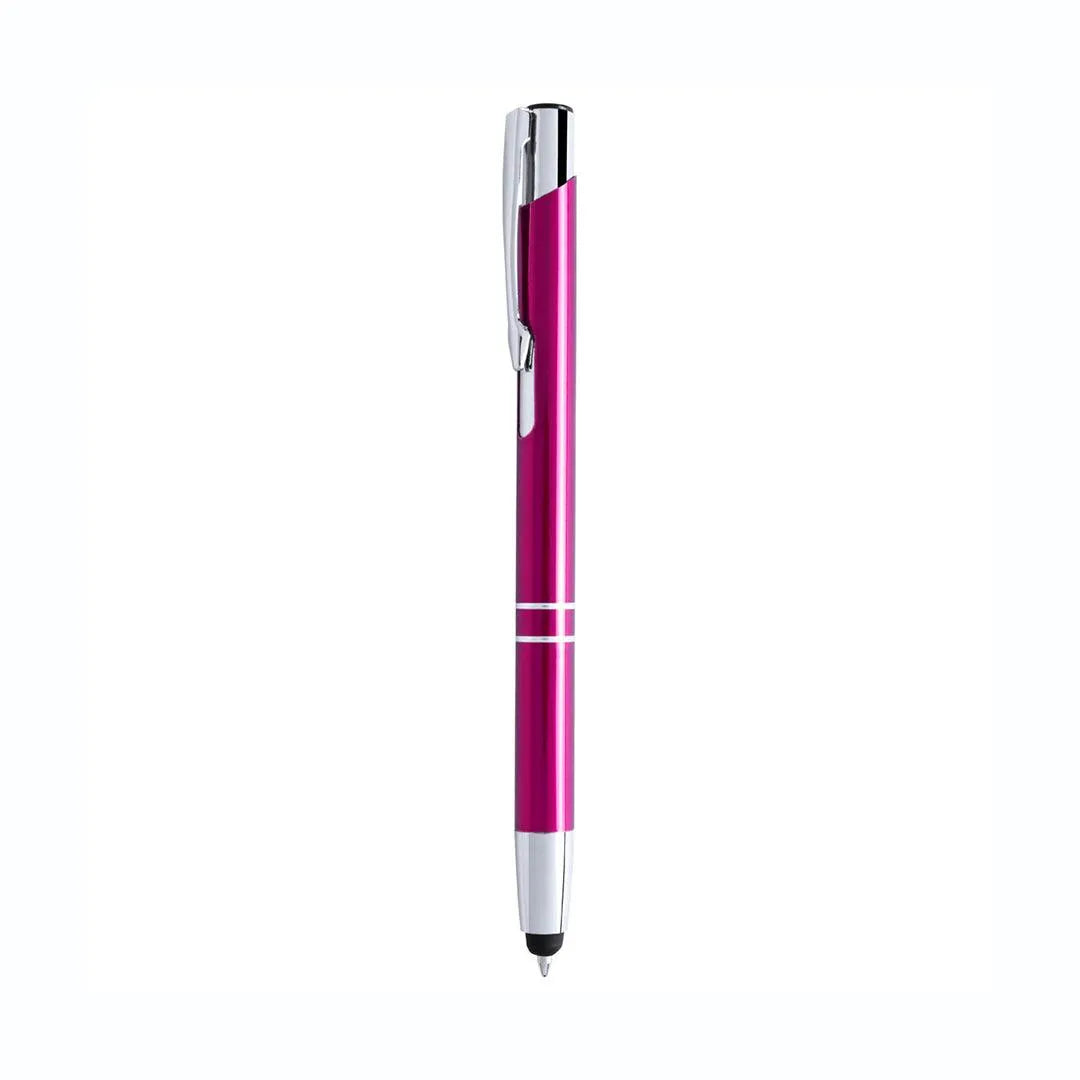 Bolígrafo personalizado con puntero táctil color rosa