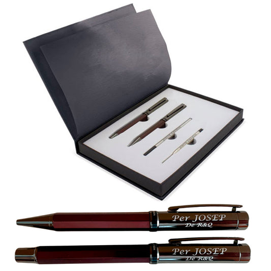 Personalized Pierre Cardin Ballpoint Pen and Rollerball with text 