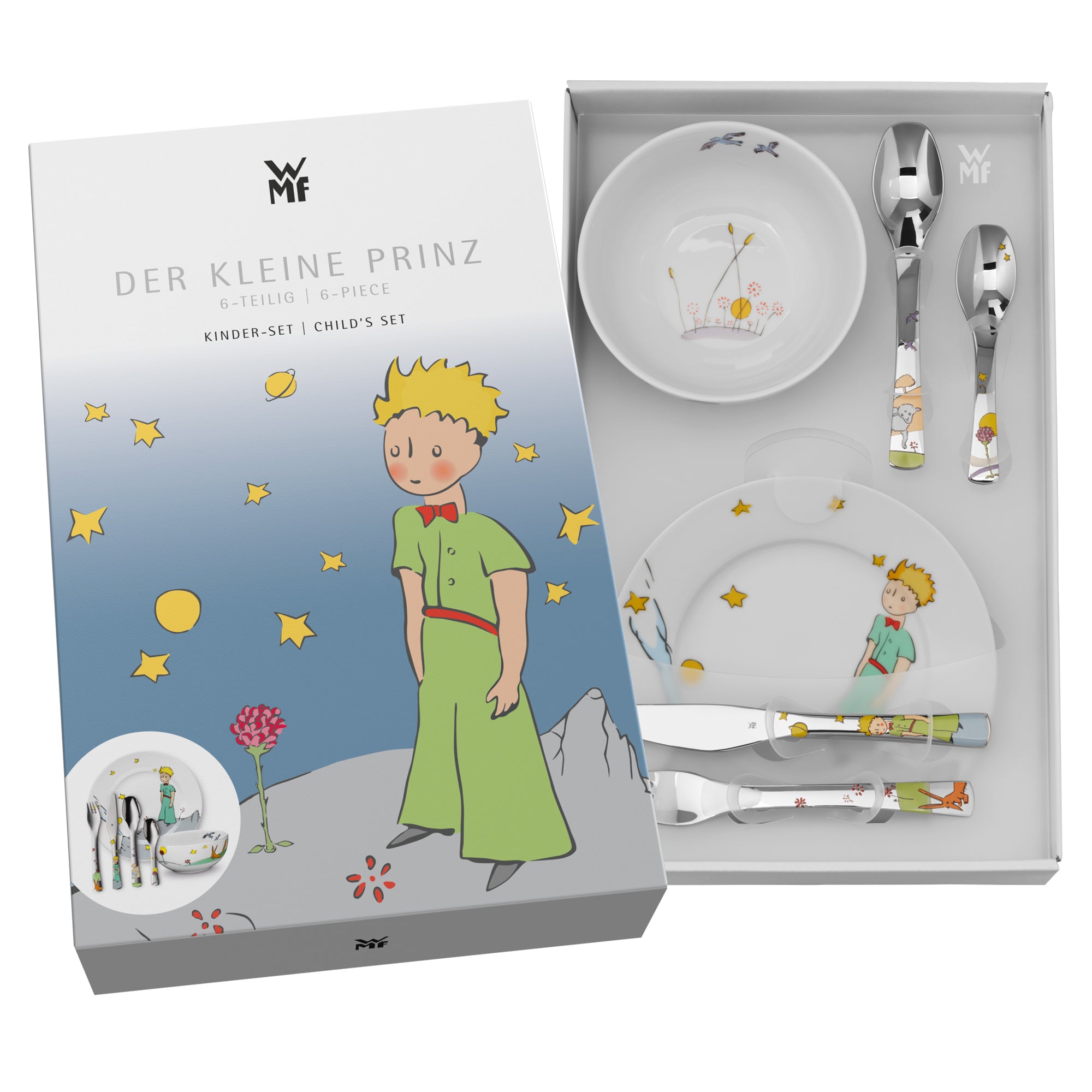 Cubiertos infantiles personalizados Principito caja de presentación