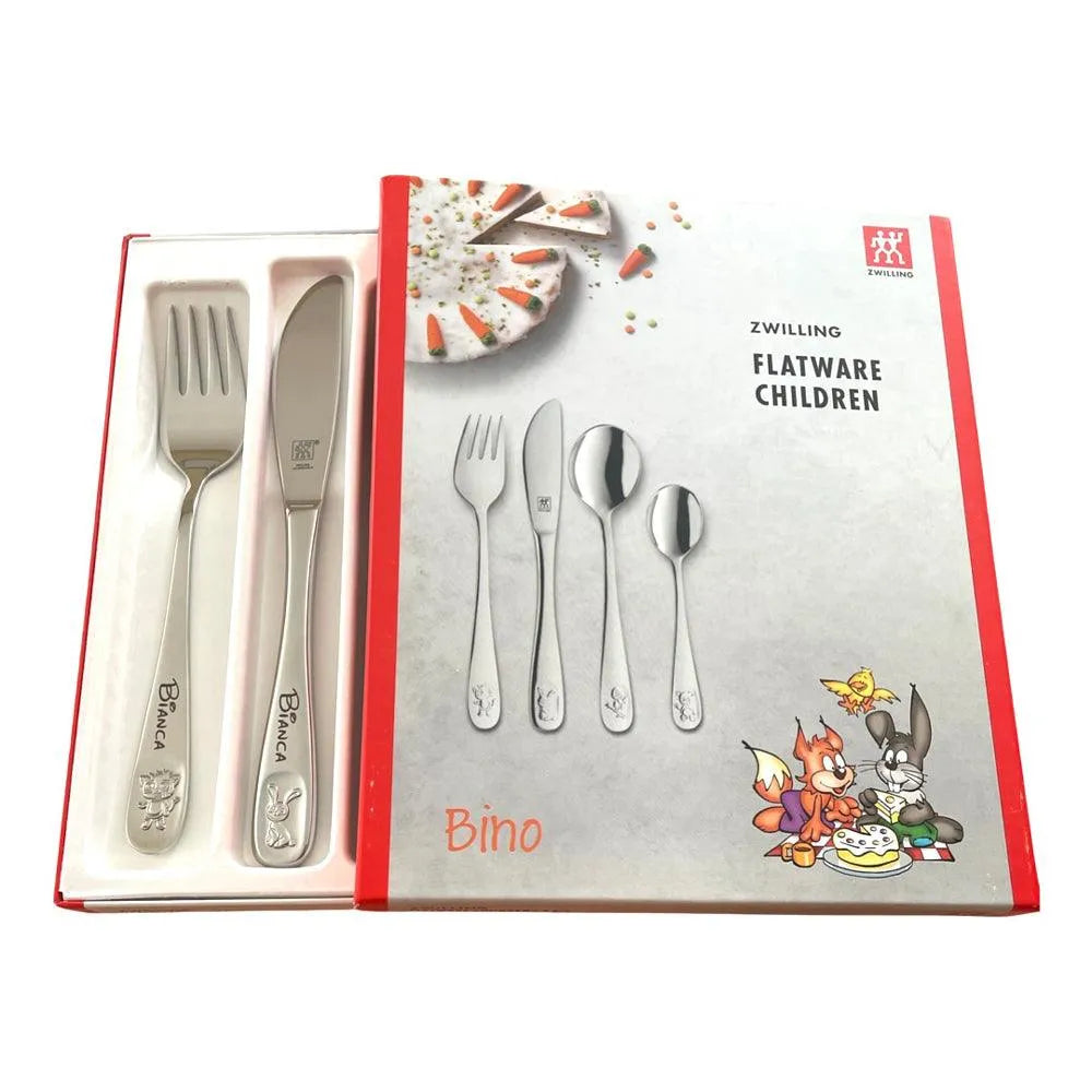 Cubiertos Personalizados Infantiles 4 piezas | Ideal para regalo modelo Bino