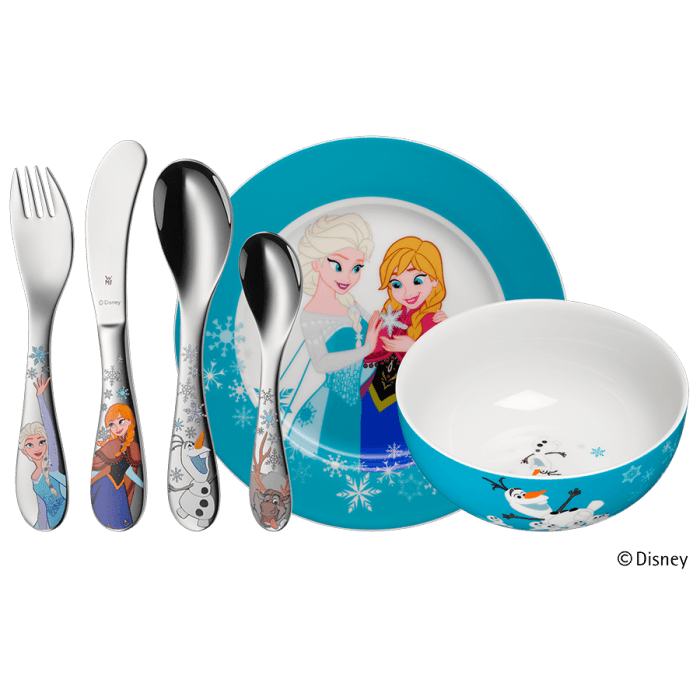 Juego de Cubiertos y Vajilla Personalizados para Bebés | Frozen | 6 Piezas