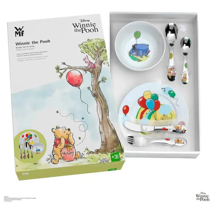 Juego de Cubiertos y Vajilla Personalizados para Bebés | Winnie The Pooh| 6 Piezas