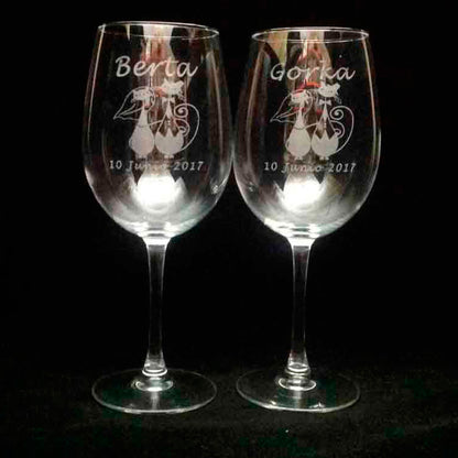 Personalized Wine Glass with name, text, drawing, logo, shield (580 cc)