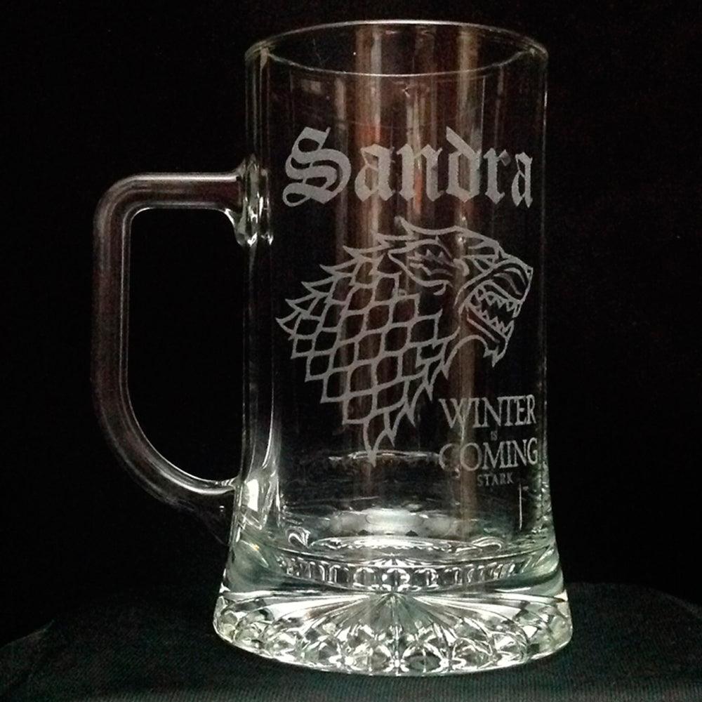 Jarra de Cerveza Personalizada con Nombre, Dibujo, Logo | Para Diestros y Zurdos (500ml) - Regalo Grabado