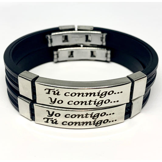 Pulsera Caucho Personalizada Ajustable | Fina