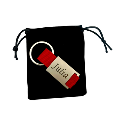 Personalized Steel and Polyester Keychain