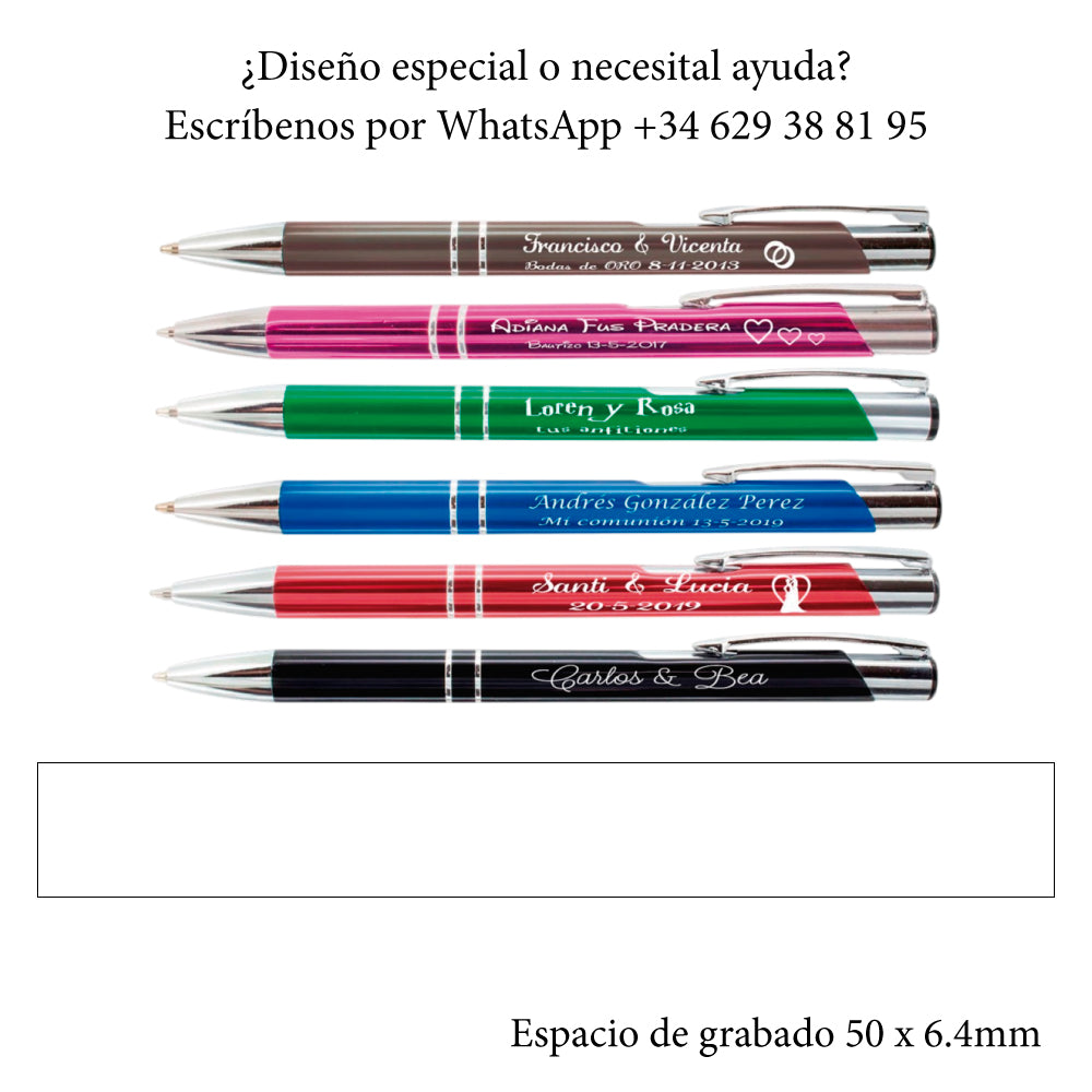 Pack di Penne Personalizzate in Alluminio con Meccanismo a Pulsante