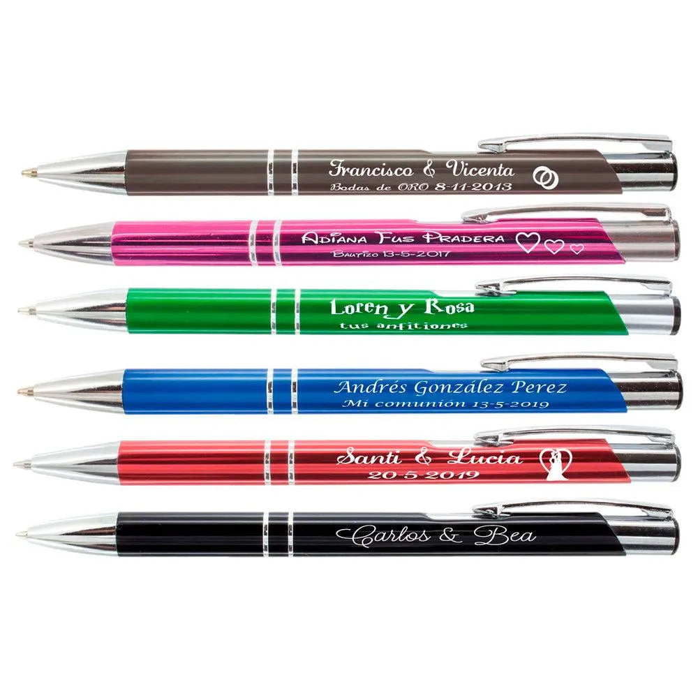 NGTSFLY Bolígrafos Personalizados Con Grabado Personalizado Con Tu Nombre, Texto, Mensaje Para Negocios Paquete De 5 Boligrafos Personalizados