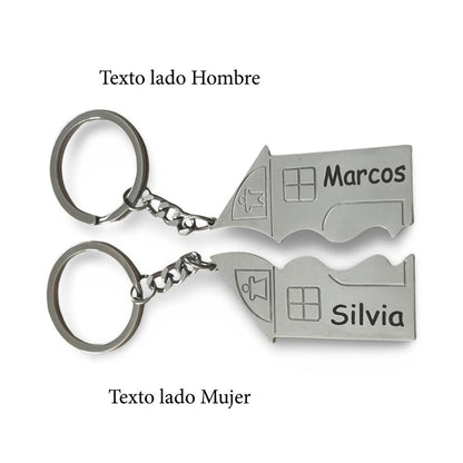 Llavero Casa Partida Personalizado - Regalo Grabado