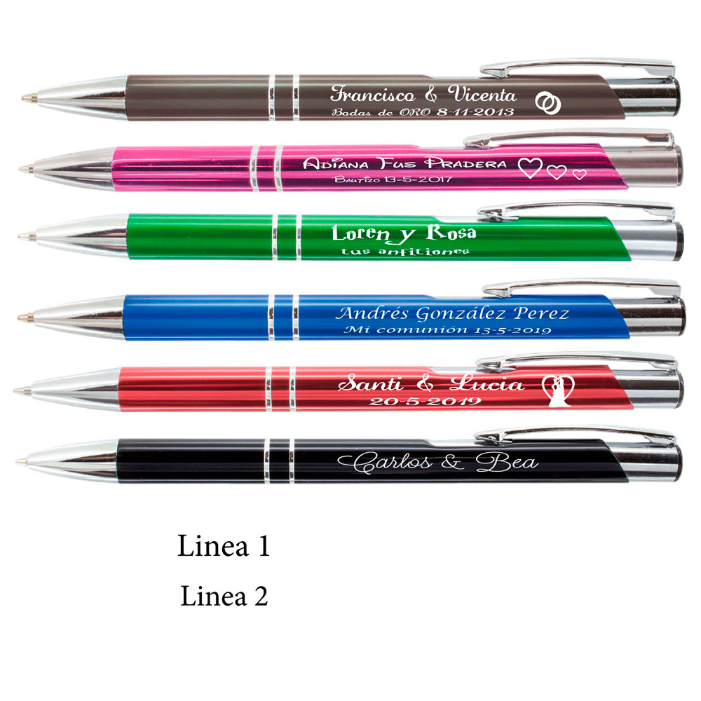 Pack of personalized metal pens as you wish