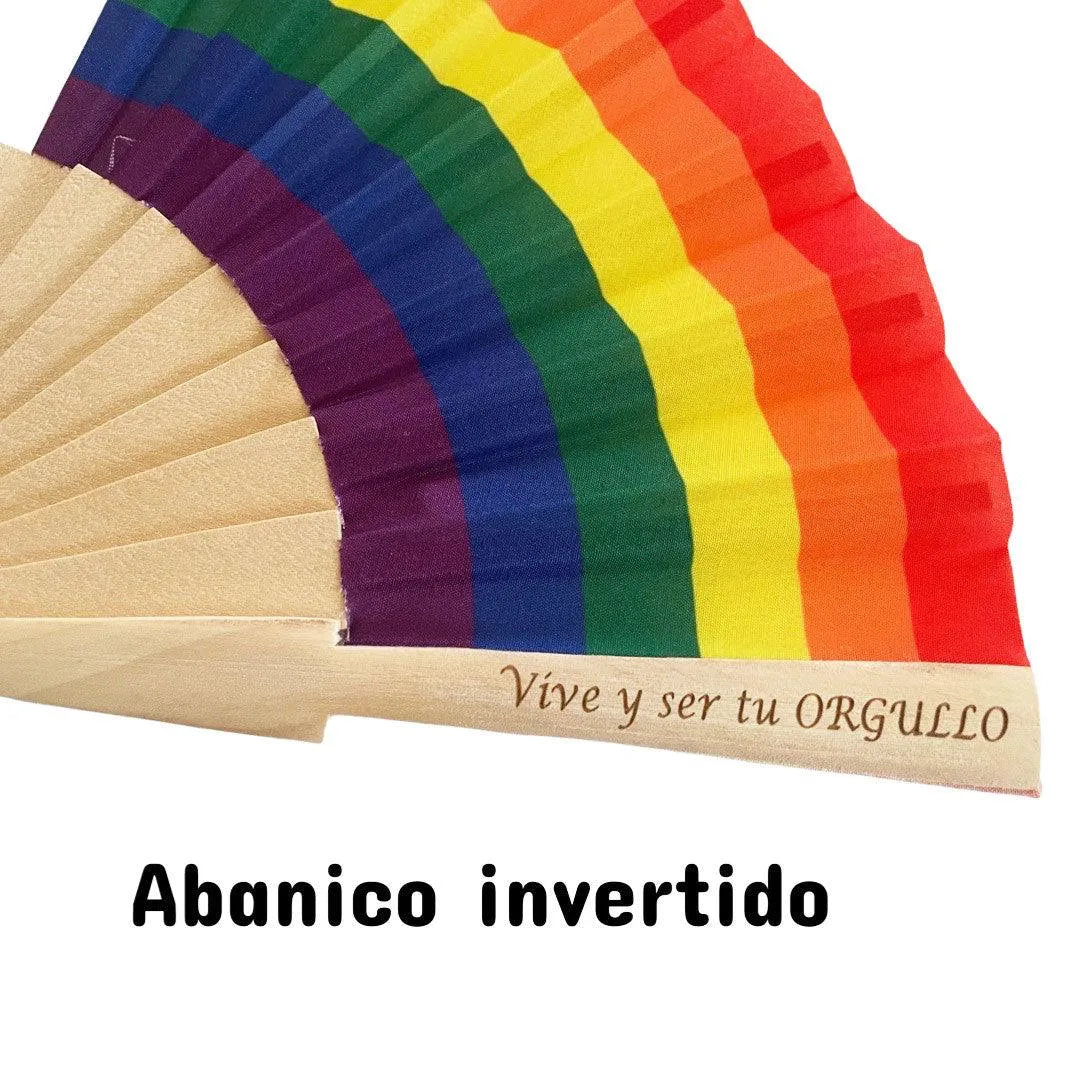 Abanicos Personalizados día del Orgullo LGTBIQ grabado invertido