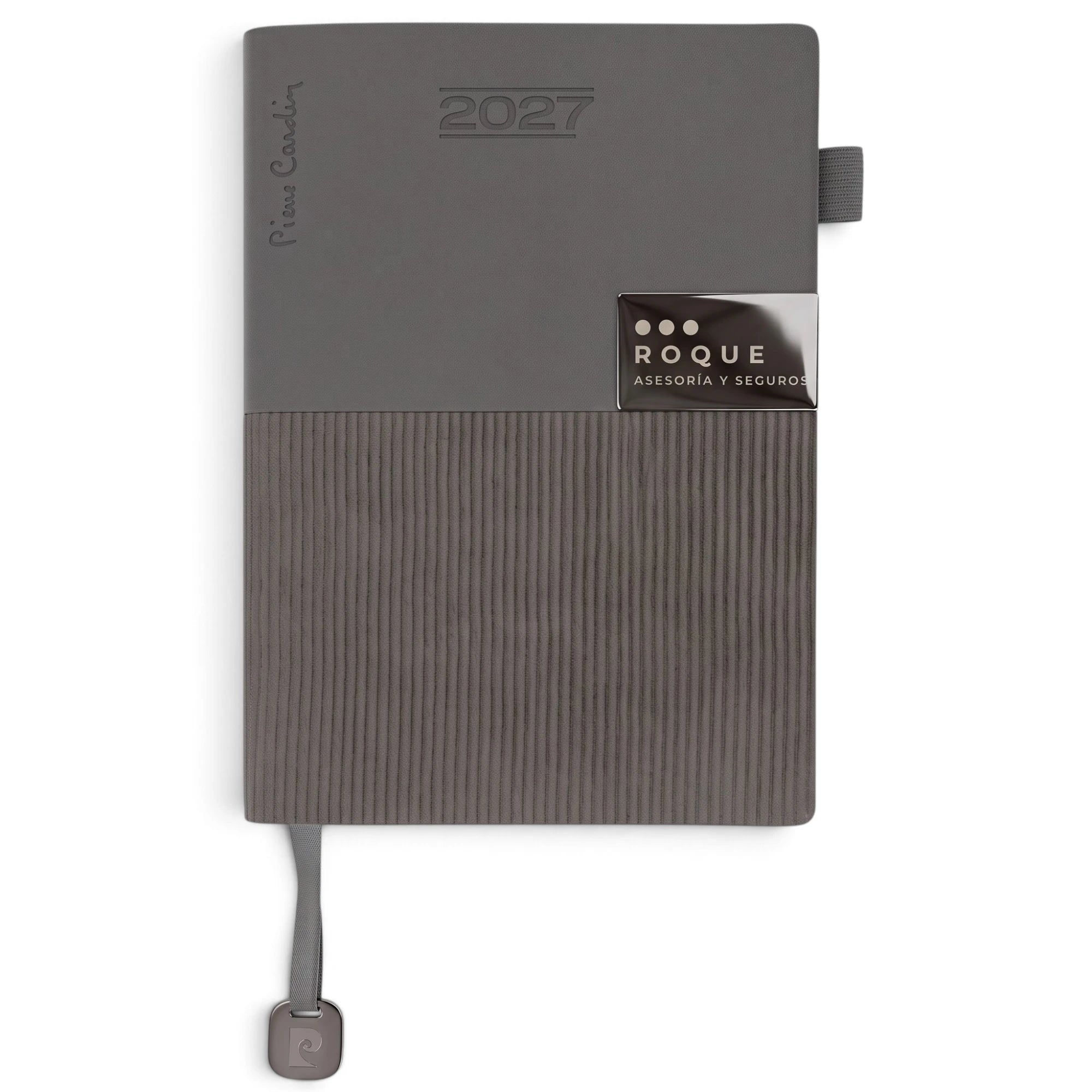 Agenda Pierre Cardin personalizada gris con caja