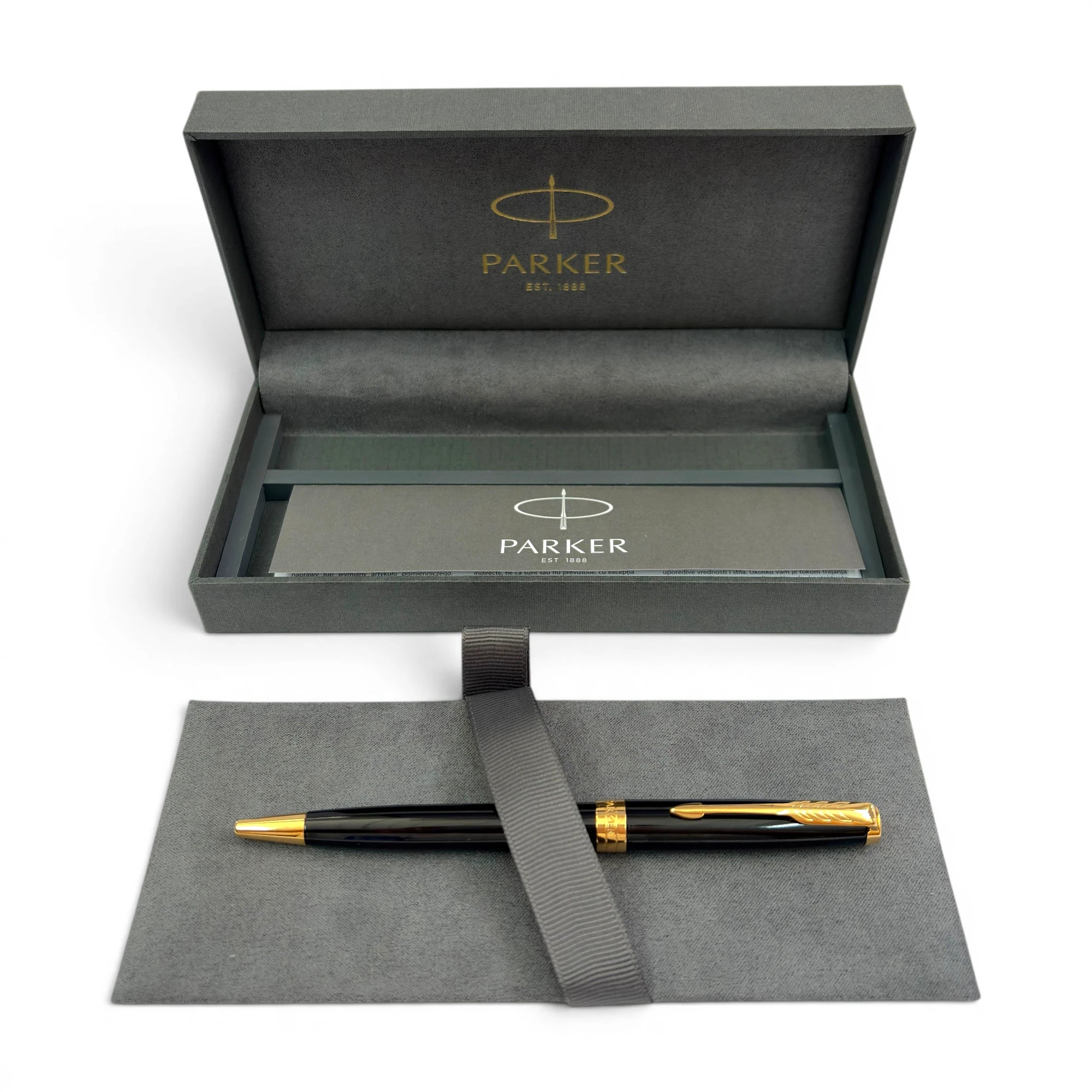 Bolígrafo Parker Sonnet personalizado en su caja de presentación de la marca Parker