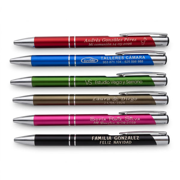 Bolígrafos Personalizados con Grabado Láser - Regalo para Bodas, Comuniones y Empresas