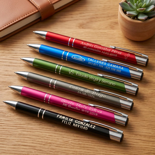Bolígrafos Personalizados con Grabado Láser - Regalo para Bodas, Comuniones y Empresas