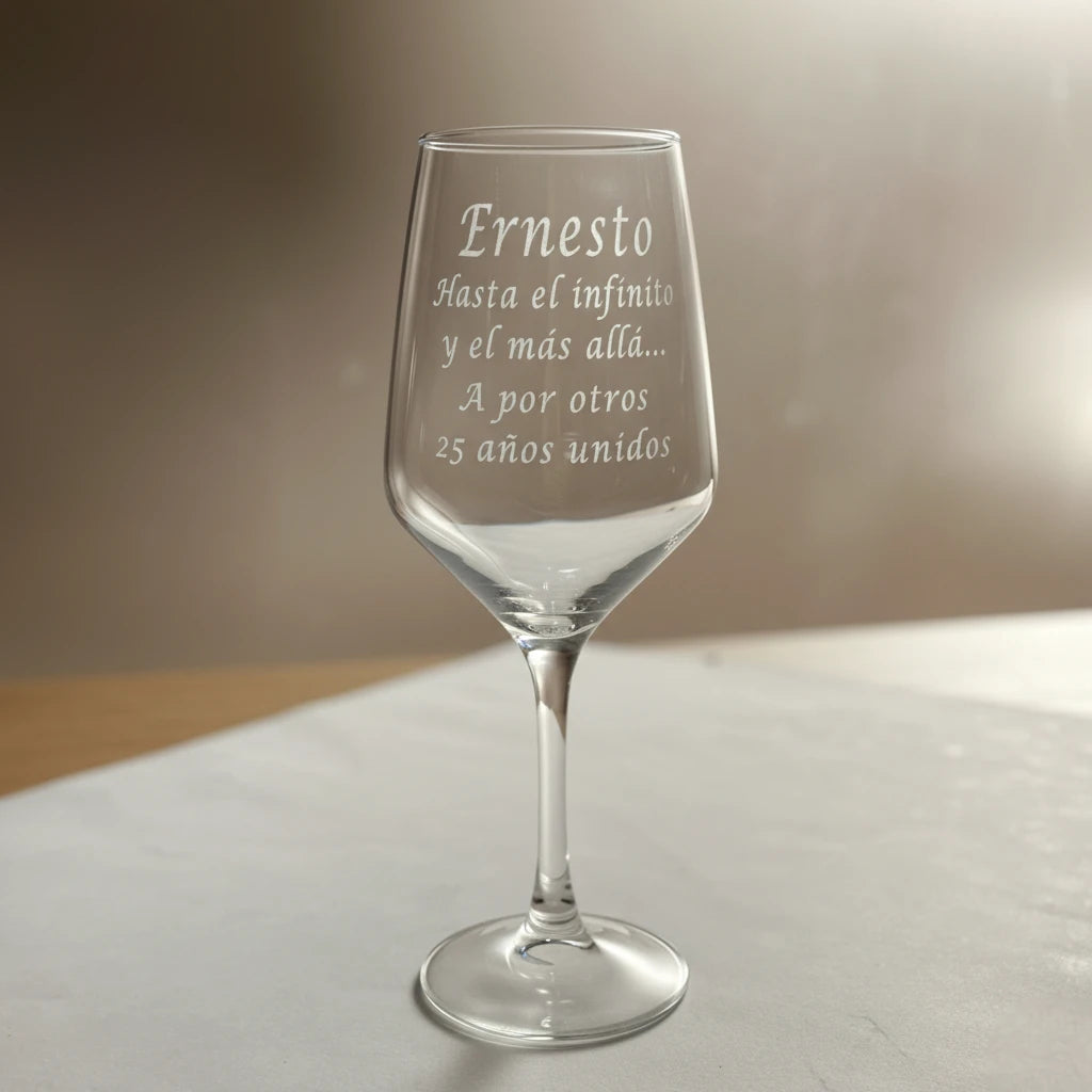 Copa de Vino Personalizada "Diamante" – Vidrio Templado 580ml