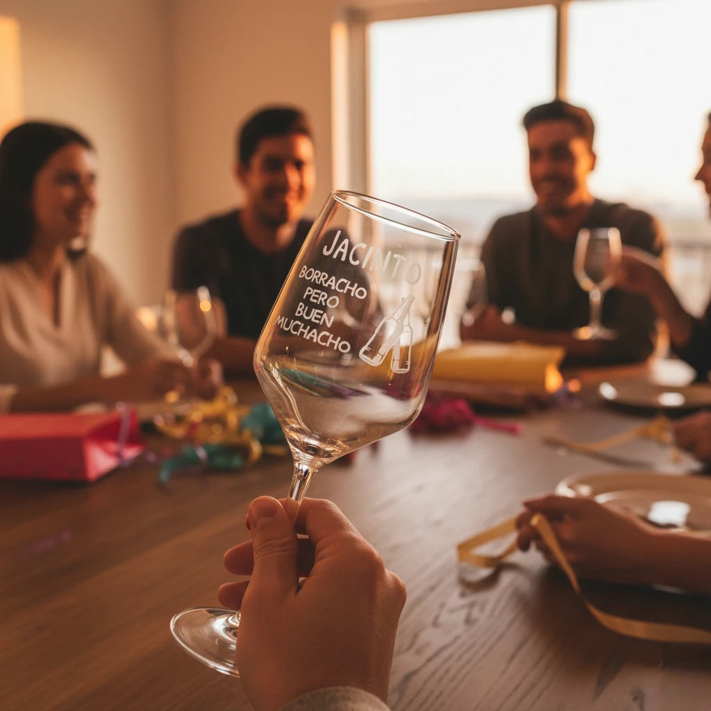 Copa de Vino Personalizada "Diamante" – Vidrio Templado 580ml