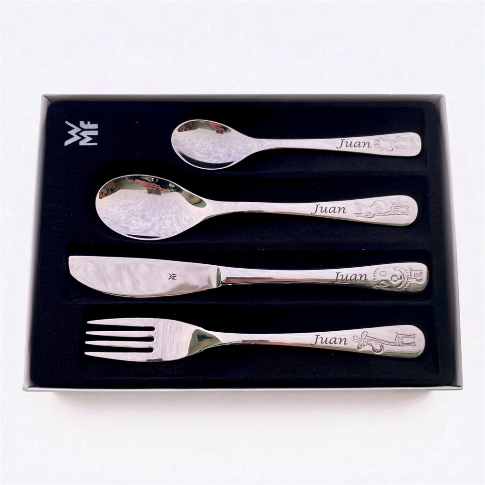 Cubiertos infantiles personalizados con vajilla Safari 6 piezas