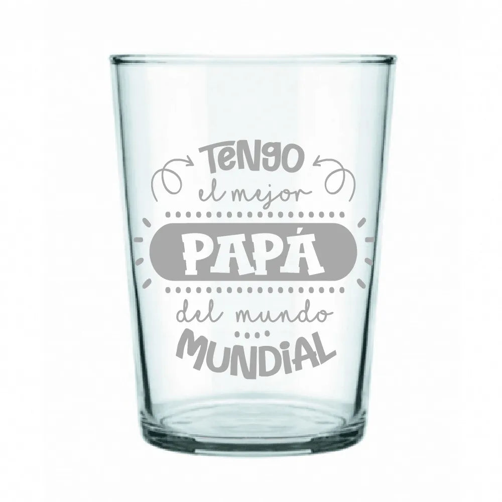 Diseño personalización vaso cristal el mejor papa del mundo