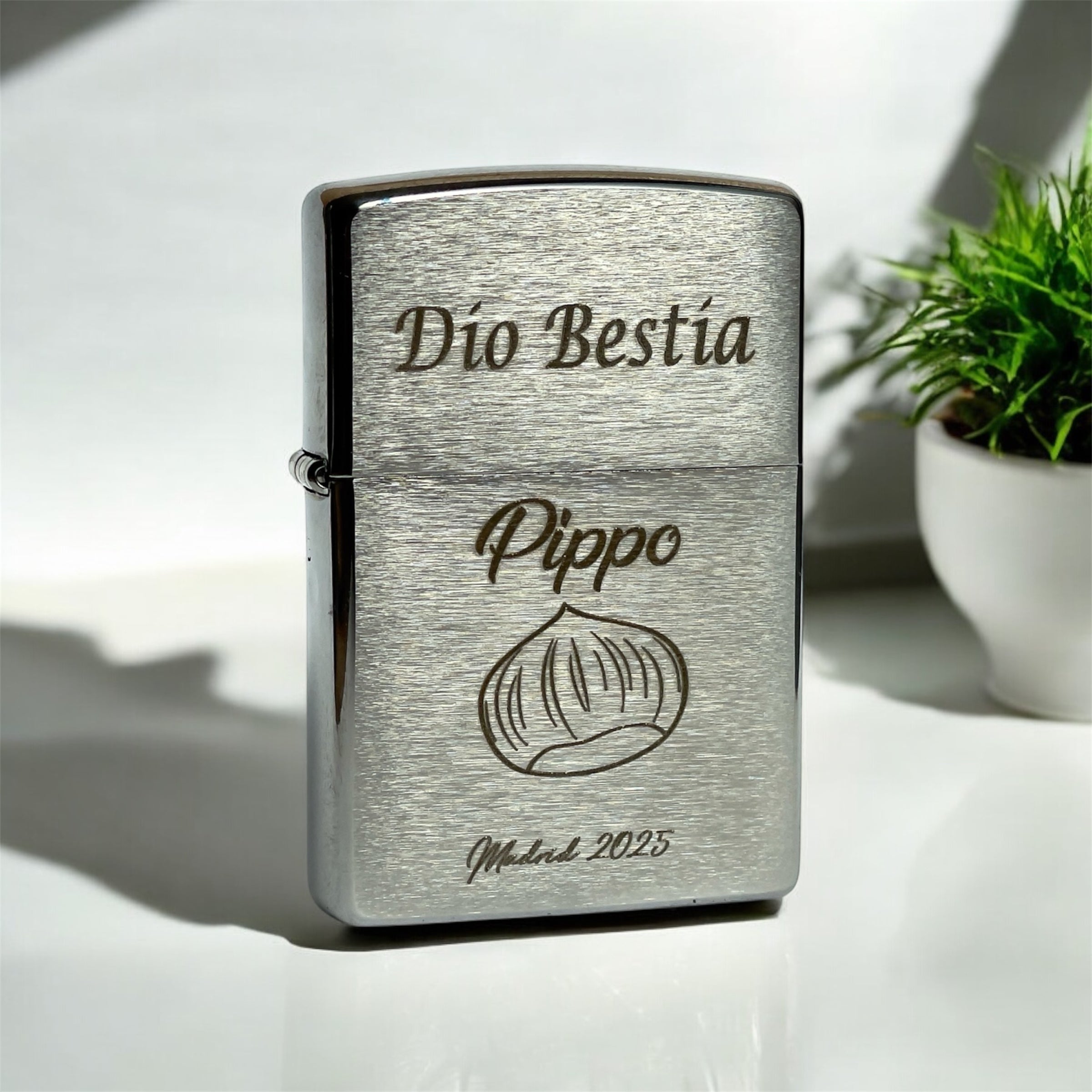 Encendedor Zippo Brushed Chrome personalizado