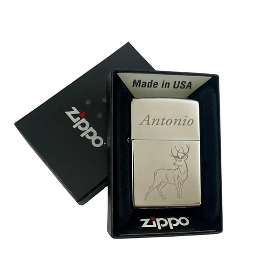 Encendedor Zippo High Polish personalizado en caja de presentación Zippo