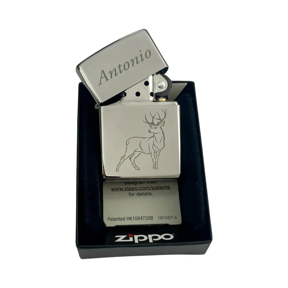 Encendedor Zippo High Polish Personalizado en caja de regalo