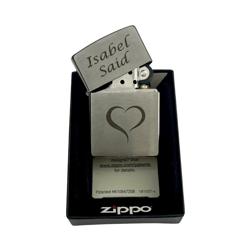 Encendedor Zippo Personalizado modelo Brushed Chrome en caja de regalo Zippo