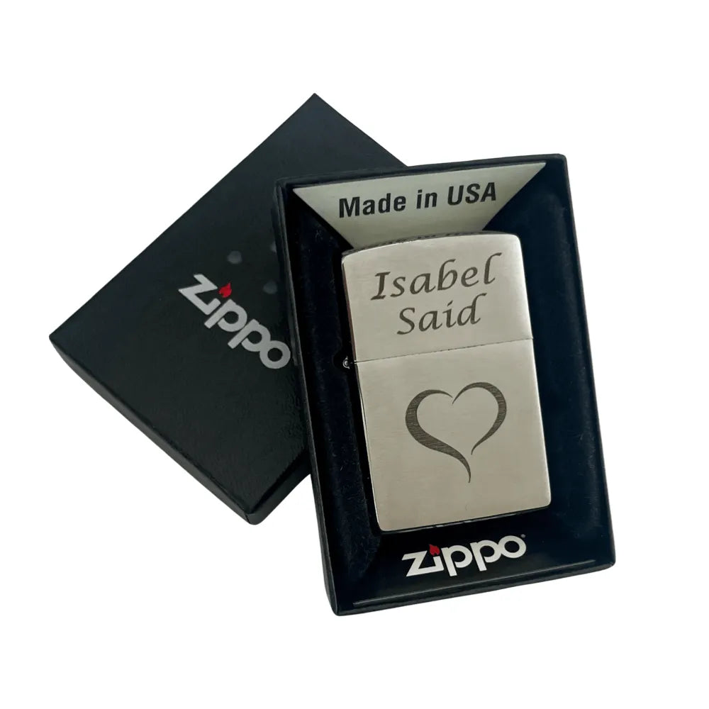 Encendedor Zippo Personalizado en caja Zippo modelo Brushed Chrome