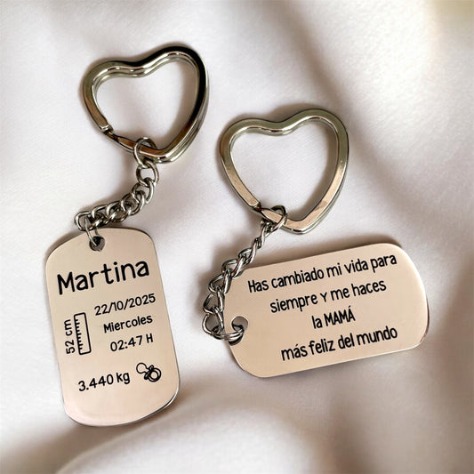 Llavero recién nacido personalizado