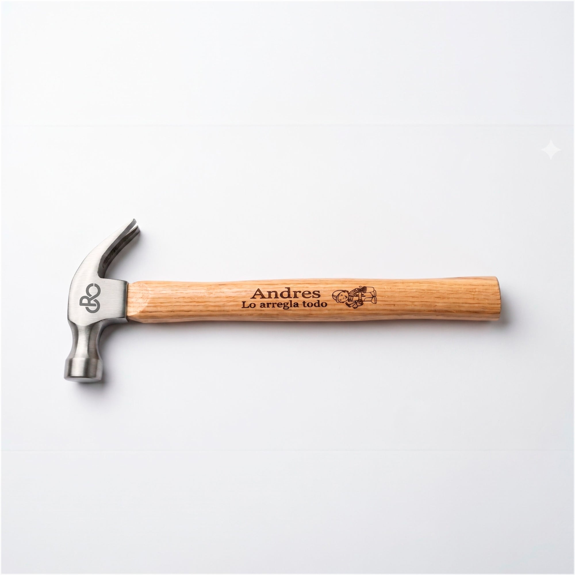 Martillo de madera grabado para regalo