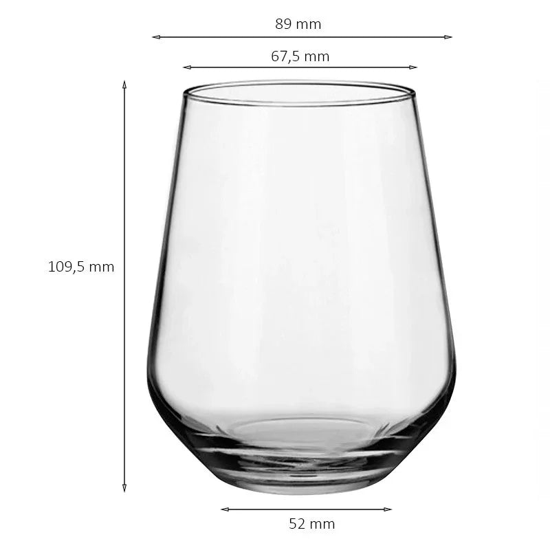 Medidas vaso de cristal personalizado Esenzia