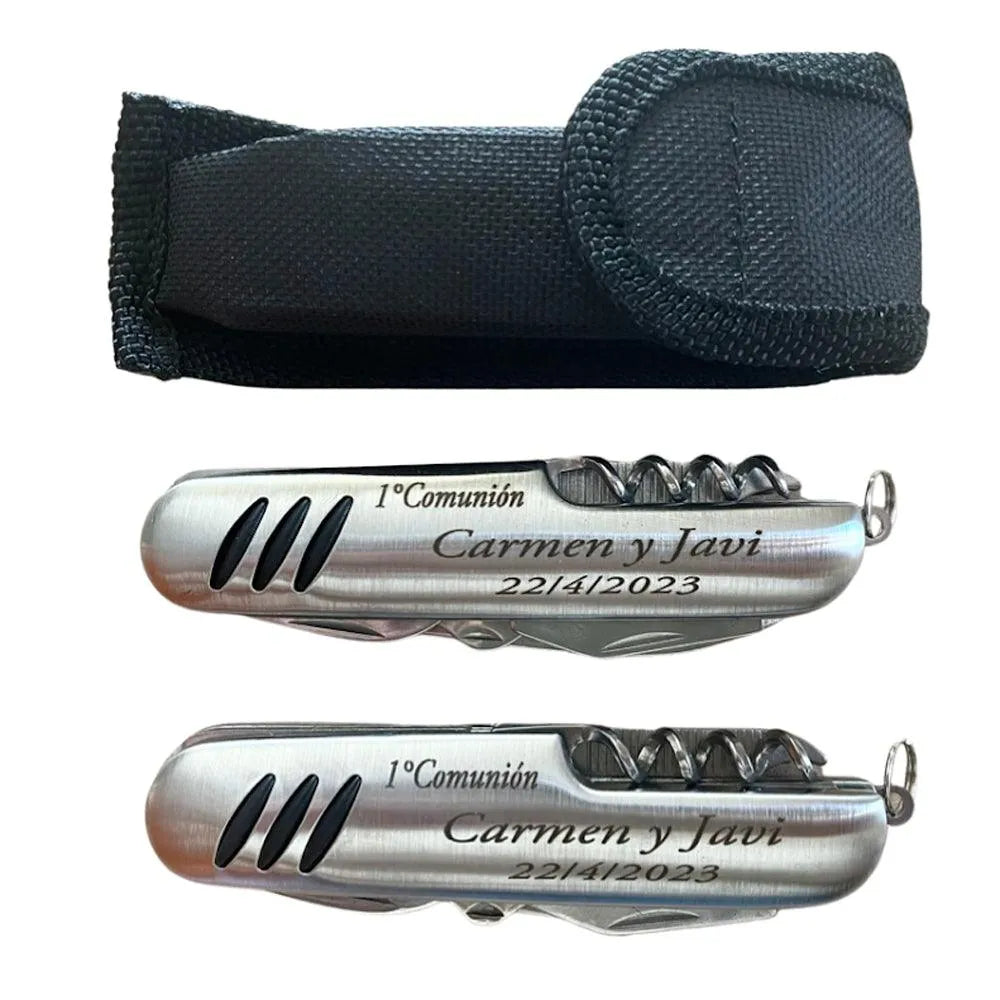 Navajas multiusos personalizadas con 10 funciones y funda de presentación