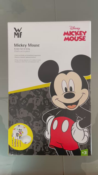 Juego de Cubiertos y Vajilla Personalizados para Bebés | Mickey Mouse | 6 Piezas