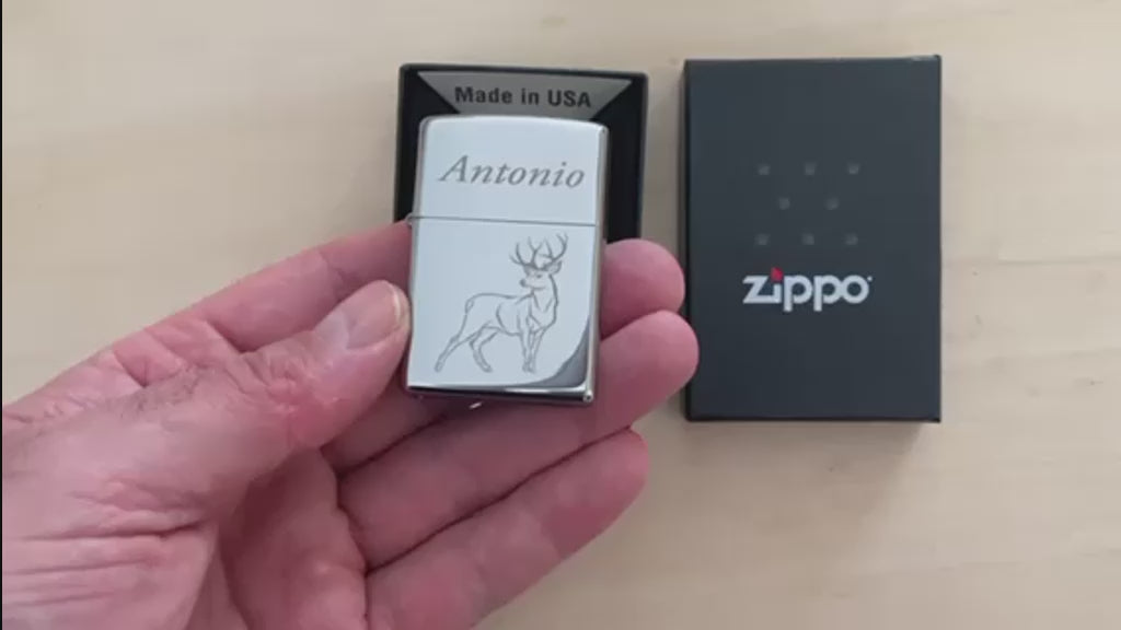 Encendedor Zippo High Polish personalizado en caja de presentación Zippo 