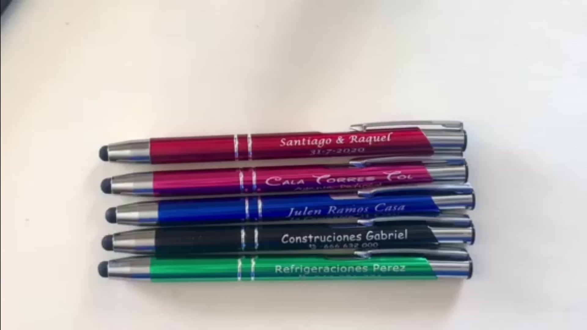 Bolígrafos Personalizados con puntero táctil abajo