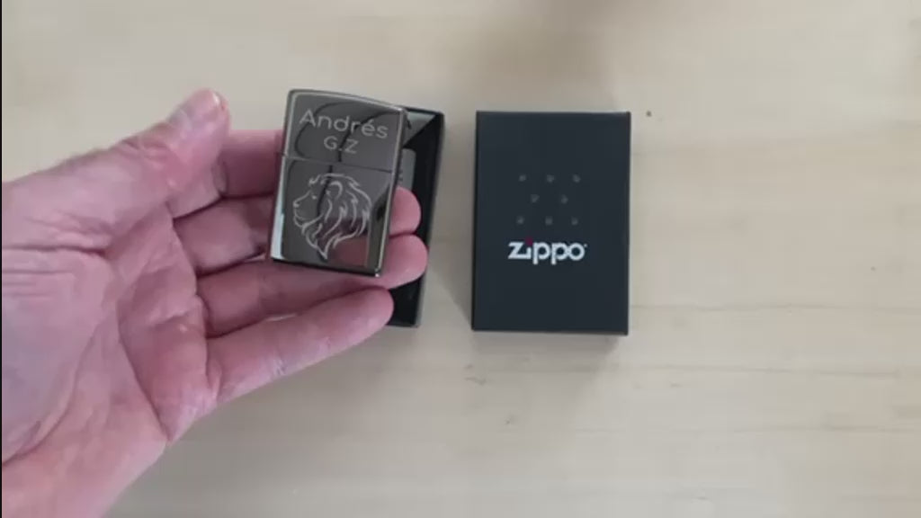 Encendedor Zippo Personalizado modelo Black Ice con caja de regalo Zippo