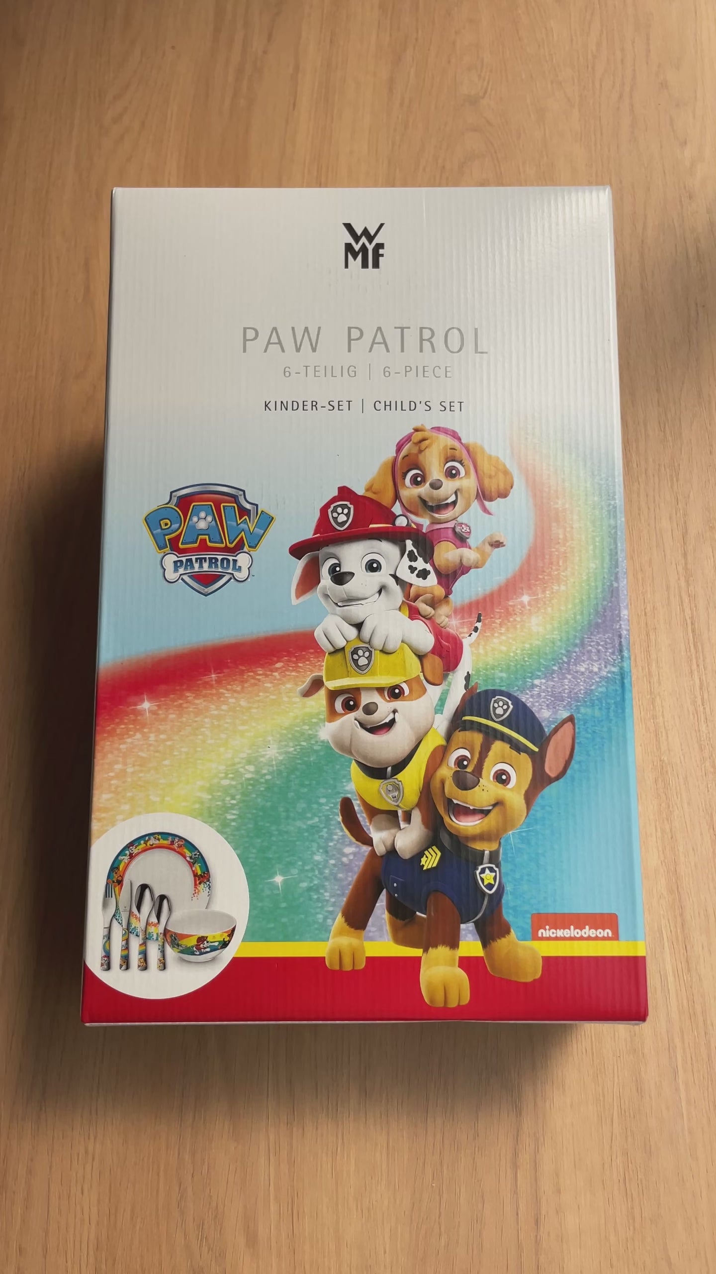 Juego vajilla y cubiertos infantiles personalizados Patrulla Canina