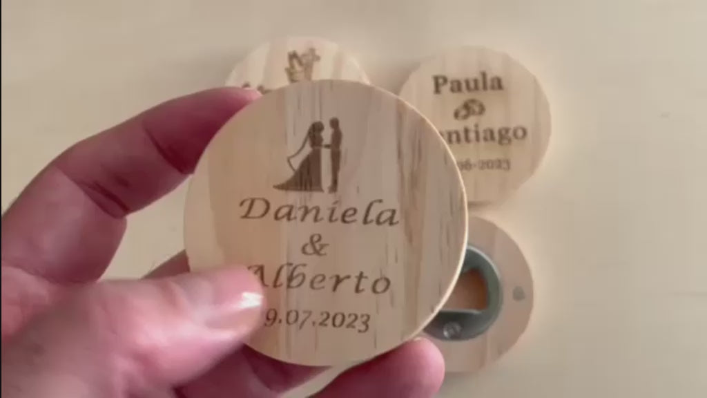 Abridores con Imán Para Bodas Personalizados