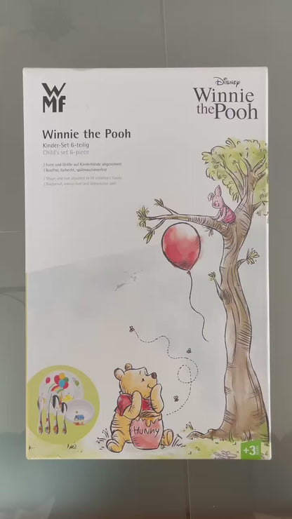 Juego de Cubiertos y Vajilla Personalizados para Bebés | Winnie The Pooh| 6 Piezas