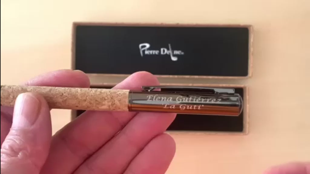 Personalized Pierre Delone metal ballpoint pen and cork 